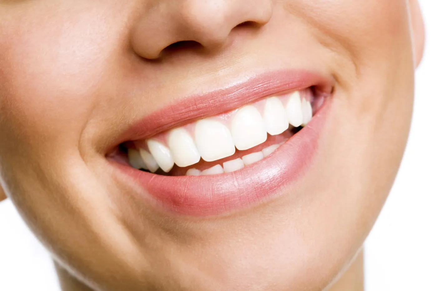 Close-up of a patient smiling after professional teeth whitening